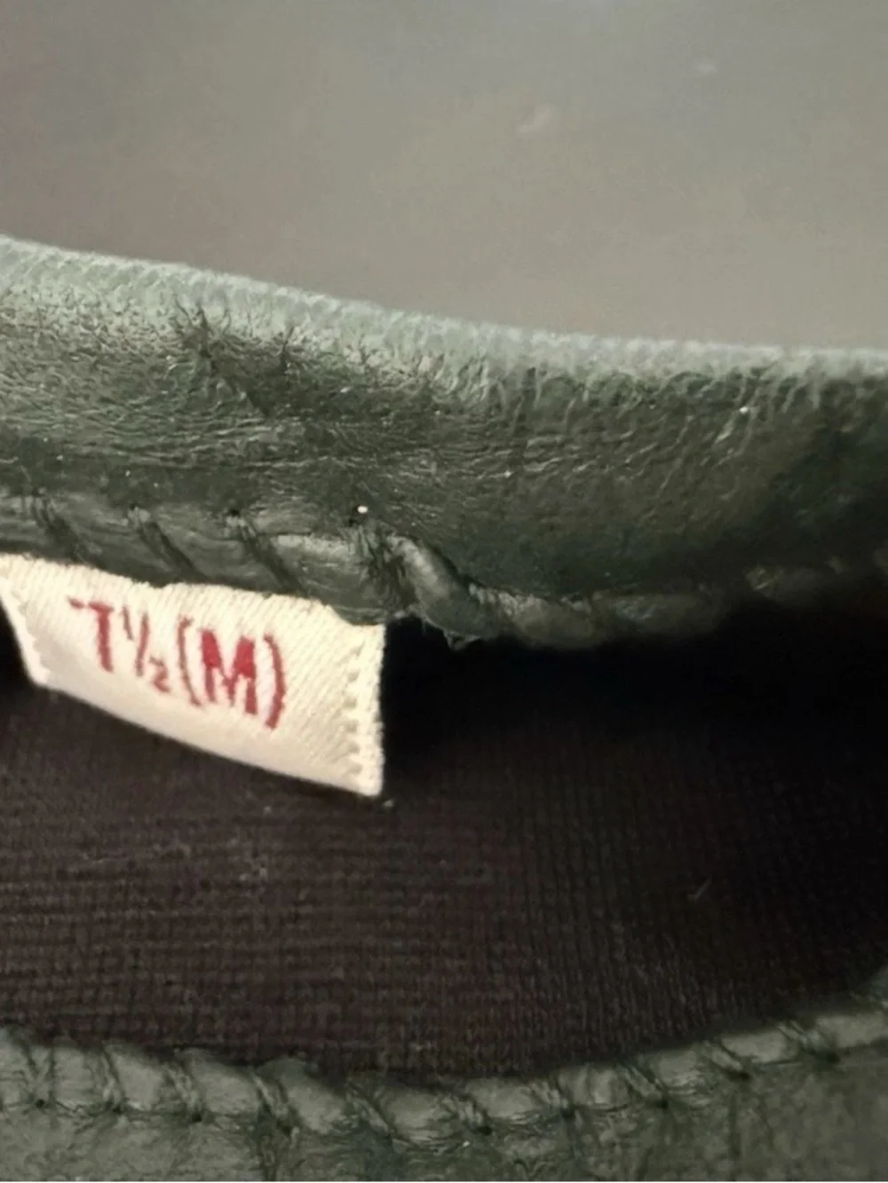 Vintage Bechamel Leather Silk Gloves Size 7 1/2 M Green